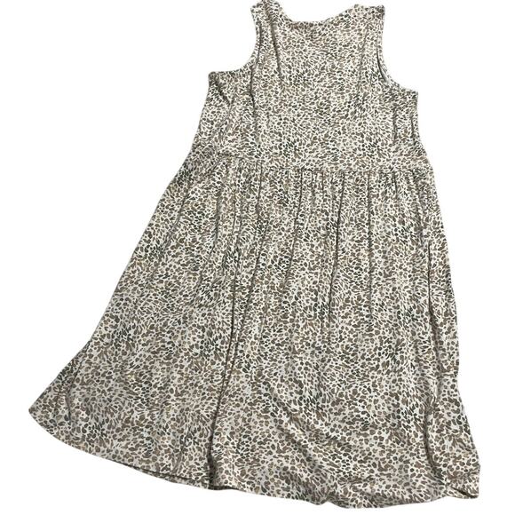 NWT Old Navy Dress Sleeveless Animal Print Womens Medium Jersey Knit Tan White - Picture 7 of 11